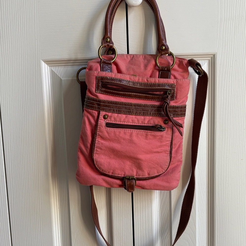 Maurices Pink and Brown Crossbody Bag